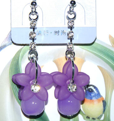 亞太流行亮鉆花環(huán)珍珠吊墜耳環(huán)C3-1-2