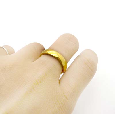 久不掉色 保色鍍金戒指 女士鍍真黃金戒指 新娘結(jié)婚指環(huán) 沙金戒指 24k男士戒指 禮品盒裝（7）