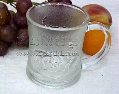 2002雅特藍精品酒店超市專供磨砂玻璃杯-玫瑰馬克杯YTL-B7896----六B23-1-1
