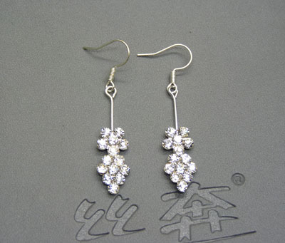 鍍銀耳環(huán)水鉆靚女氣質(zhì)流蘇耳墜女款耳飾防過敏 耳環(huán)長款女