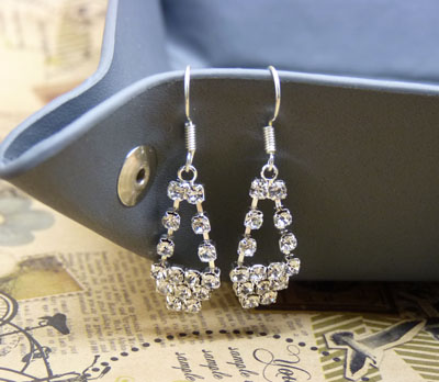 鍍銀耳環(huán)水鉆靚女氣質流蘇耳墜女款耳飾防過敏 耳環(huán)長款女	