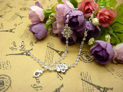 925純銀手鏈 女 水晶 情侶銀首飾品手鏈子B6-4-4