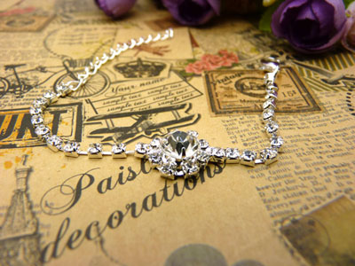 925純銀手鏈 女 水晶 情侶銀首飾品手鏈子B6-4-4