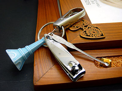 指甲刀鑰匙扣金屬鑰匙環(huán)掛件帶耳勺多用途鑰匙圈六A8-1-2