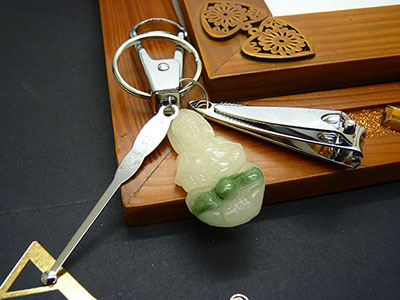 指甲刀鑰匙扣金屬鑰匙環(huán)掛件帶耳勺多用途鑰匙圈六A8-1-2