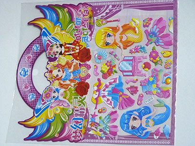 7號34*21cm/兒童卡通貼紙 獎勵貼紙早教3D立體貼紙汪汪隊 芭比泡泡貼 泡泡貼/B13-2-4