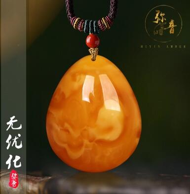 天然原創(chuàng)蜜蠟項鏈復(fù)古毛衣鏈配飾長款掛件民族風(fēng)琥珀招財?shù)鯄嬶椘妨鵆3-3-2