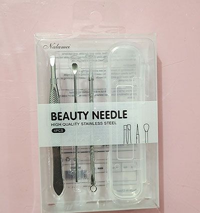 921#3件套粉刺針粉刺夾套裝祛痘針去黑頭神器不銹鋼美容工具六c2-3-3