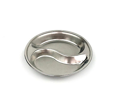 2格不銹鋼小醋碟調(diào)味碟蘸料醬碟圓形小碟子咸菜盤/1200/件B33-1-1