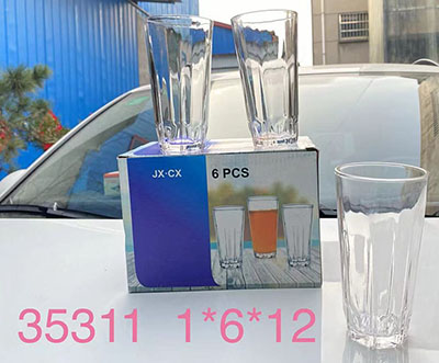 D5012大號(hào)特價(jià)鋼化風(fēng)條紋透明玻璃杯網(wǎng)紅冰拿鐵美式咖啡杯-六B2-3-1