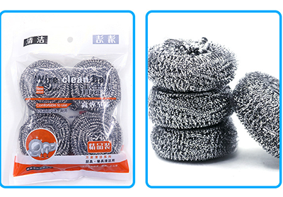 新品4個(gè)包裝清潔球不銹鋼鋼絲球廚房生活清潔用品B17-1-2B17-1-3B17-2-2