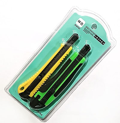 XTF-023 實(shí)厚型美工刀 2個裝塑料手柄 辦公美工刀/100套/盒400套/箱六B1516空-2