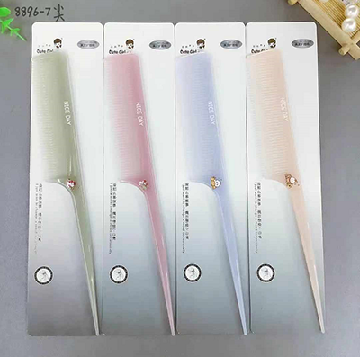8896-7果凍色專業(yè)盤發(fā)挑梳 尖尾梳造型梳 美發(fā)化妝梳 時尚美發(fā)梳20/包400/箱59號六c1-1-3