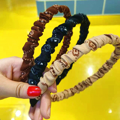 頭飾新款純色緞面褶皺發(fā)箍甜美韓版可愛發(fā)帶發(fā)飾緞面發(fā)箍六C4-2-6