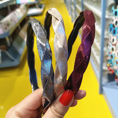 韓版布藝帶齒發(fā)箍飾品女窄邊麻花壓發(fā)頭箍簡約百搭防滑發(fā)箍女六C4-2-6