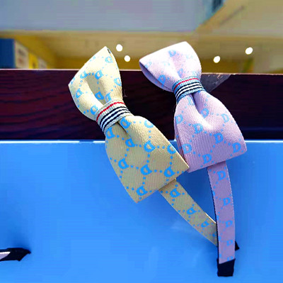 發(fā)飾布藝領結格紋發(fā)箍寬邊帶齒學生防滑頭箍六C4-2-6