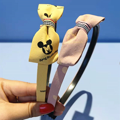 發(fā)飾布藝領(lǐng)結(jié)格紋發(fā)箍寬邊帶齒學(xué)生防滑頭箍六C4-2-6