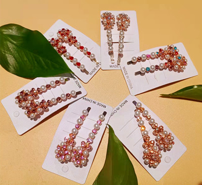 013 水鉆一字夾側(cè)邊夾夏季發(fā)卡女頭發(fā)夾子高級(jí)帶鉆C4-1-3