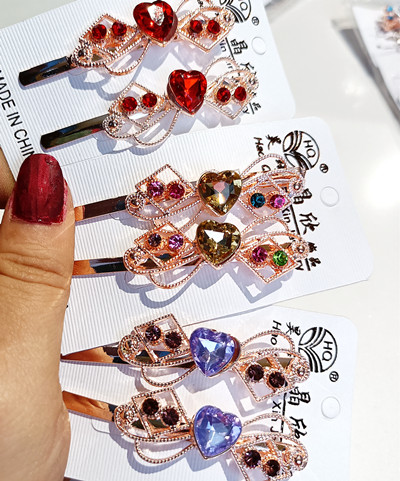 016水鉆一字夾側(cè)邊夾夏季發(fā)卡女頭發(fā)夾子高級帶鉆C4-1-3