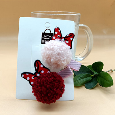 毛線球 可愛女童發(fā)飾寶寶不傷發(fā)可愛發(fā)卡夾子頭飾c6-1-3