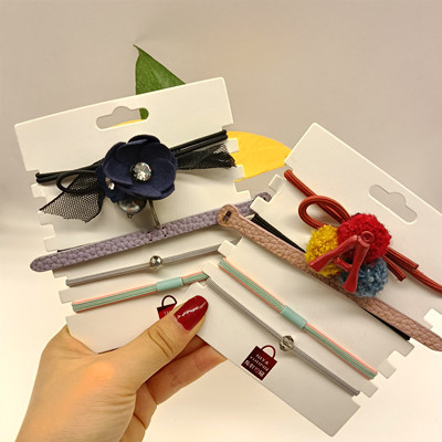 一卡4根裝 簡約森系超仙溫柔甜美發(fā)飾女 皮筋皮套頭飾六C4-2-4