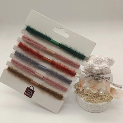 6根裝 高級(jí)感韓版頭繩橡皮筋打結(jié)發(fā)圈簡(jiǎn)約耐用馬尾頭飾C4-1-4