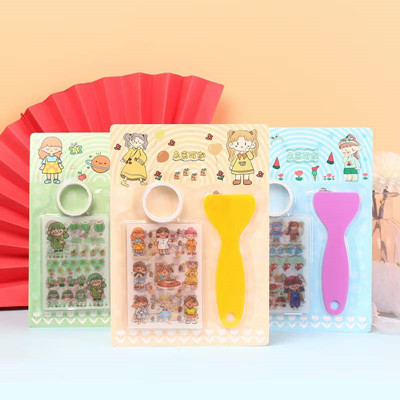 LD-XHC手賬貼紙16入混搭小鏟子水杯貼畫DIY制作手賬素材包16/盒六B23-4-3