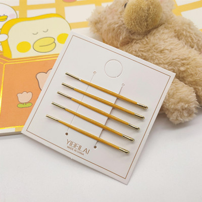 發(fā)夾女韓國(guó)網(wǎng)紅邊夾發(fā)卡劉海夾一字夾黃色C6-3-4