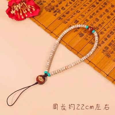 049白玉菩提蓮花手機(jī)鏈 手工制作天然菩提子景區(qū)寺廟多寶男女手機(jī)鏈
