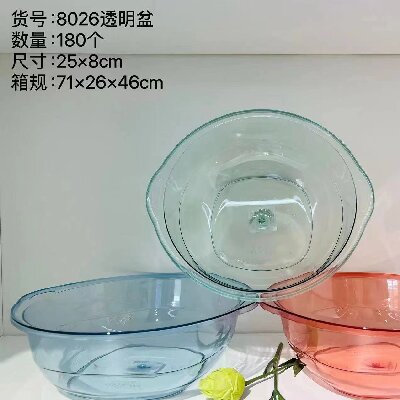 YDL-8026雙耳加厚塑料洗臉盆學(xué)生宿舍耐用透明洗衣盆家用面盆180/件六B23-3-1