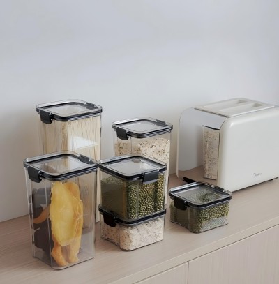 （盒裝）1300ml密封罐五谷雜糧廚房收納盒食品級透明塑料罐 60/箱