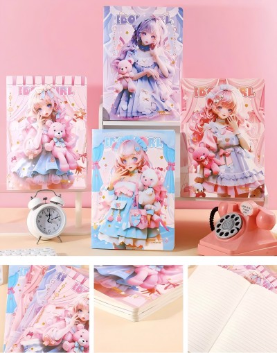 1638-6（愛豆霉霉）學(xué)生高顏值學(xué)習(xí)日記本文具用品創(chuàng)意記事本 240/件六B36-3-2