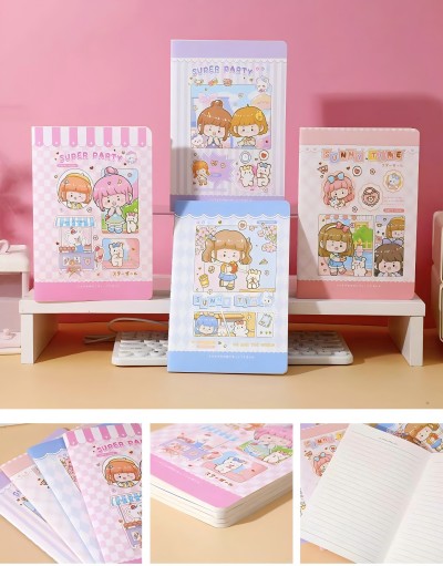 A5036-3100-29（可可茶話會）可愛手賬本隨身記事本高顏值筆記本車線本 320/件六B36-3-2