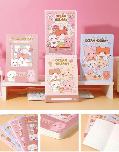 A5036-3100-28（輕氧假期）可愛(ài)手賬本隨身記事本高顏值筆記本車線本 320/件六B36-3-2