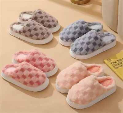 C713-90男女士秋冬季居家室內(nèi)家用厚底防滑毛毛絨保暖棉拖鞋 90/件六B38-1-2-上