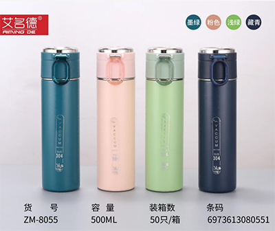 ZM-8055全鋼隨行杯304保溫杯女網(wǎng)紅彈跳式杯子500ml/50/箱